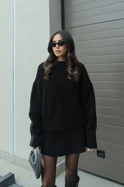Damen-Zweiteiler aus Strick – Eleganter Pullover und Rock im zeitlosen Design2