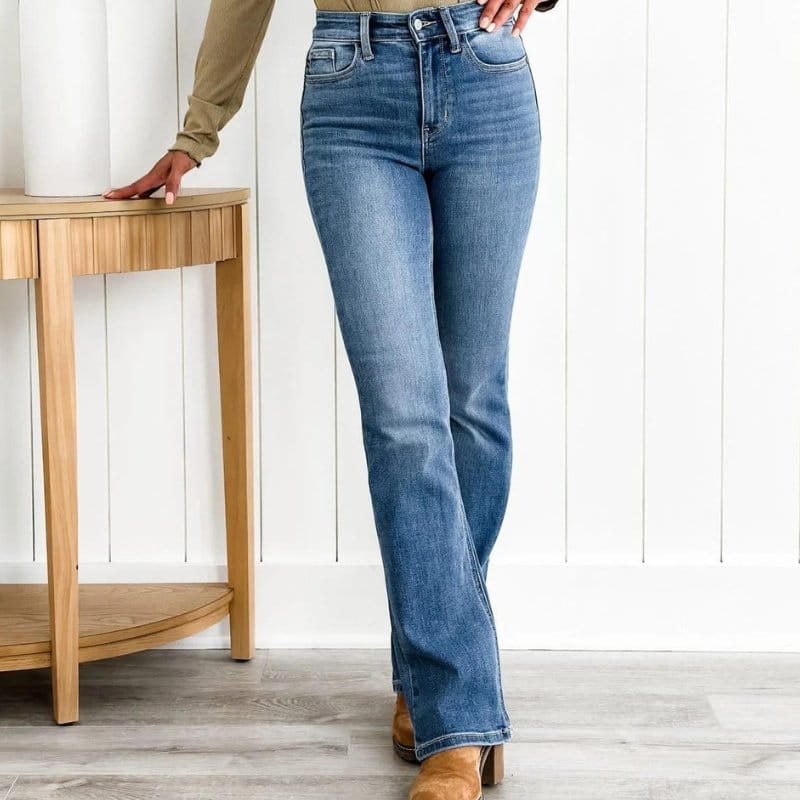 Damen Enganliegende Hose mit Mittlerer Taille | Gerader Schnitt