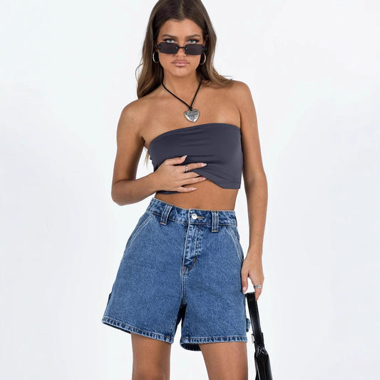Denim-Shorts für Damen mit entspannter Passform