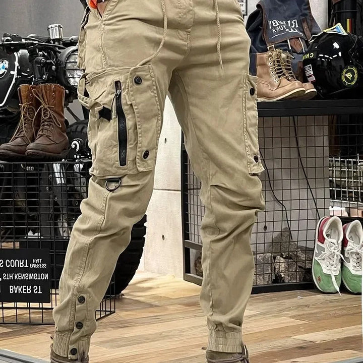 Herren-Cargohose mit aufgesetzten Taschen vorne | Schlank Passform