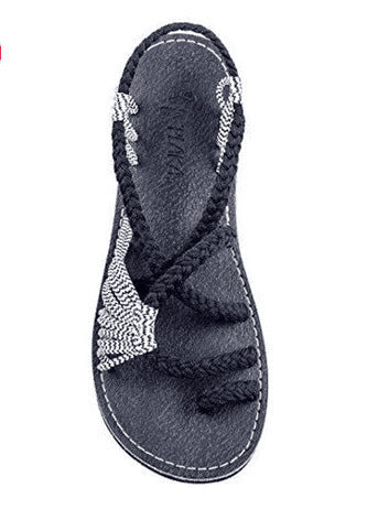 Damen Sandalen Mehrfachriemen Offene Zehen Flache Sandalen | Knöchelriemen