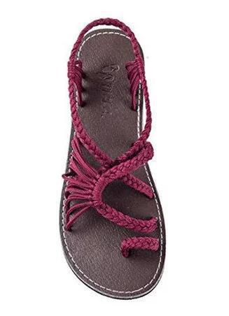 Damen Sandalen Mehrfachriemen Offene Zehen Flache Sandalen | Knöchelriemen