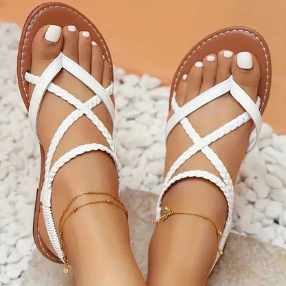 Geflochtene Sandalen für Damen im Sommer
