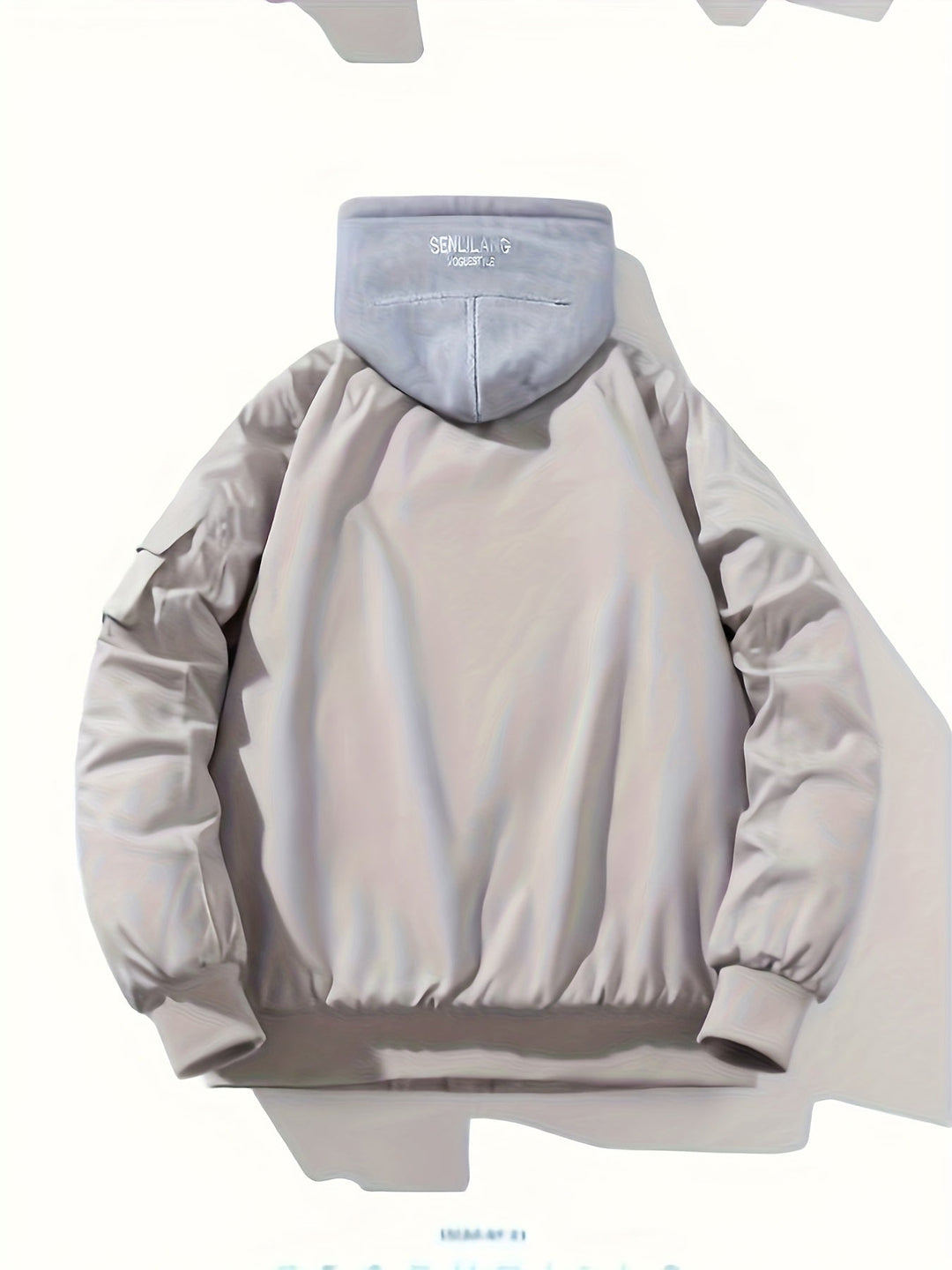 Men's Bomber Jacket with Hood | Comfortable Fit with Zipper | Layered Hood Design | Streetwear Casual Look