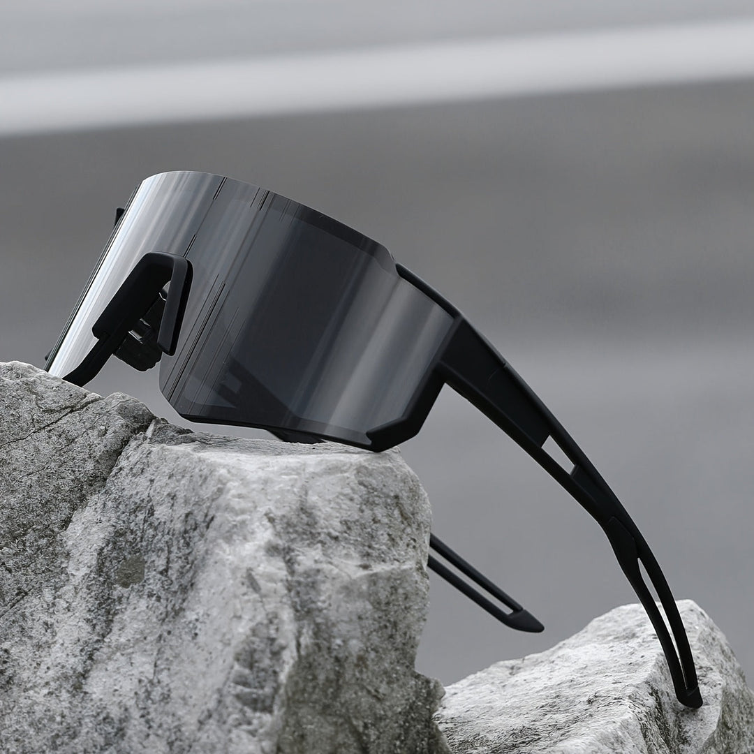 Męskie sportowe okulary przeciwsłoneczne | Oversize tarcza | Design typu wraparound | Outdoorowy, casualowy styl