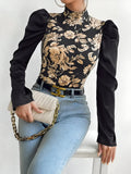 Elegante Bluse Damen mit Blumen