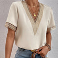 Elegante Bluse Damen V-Ausschnitt