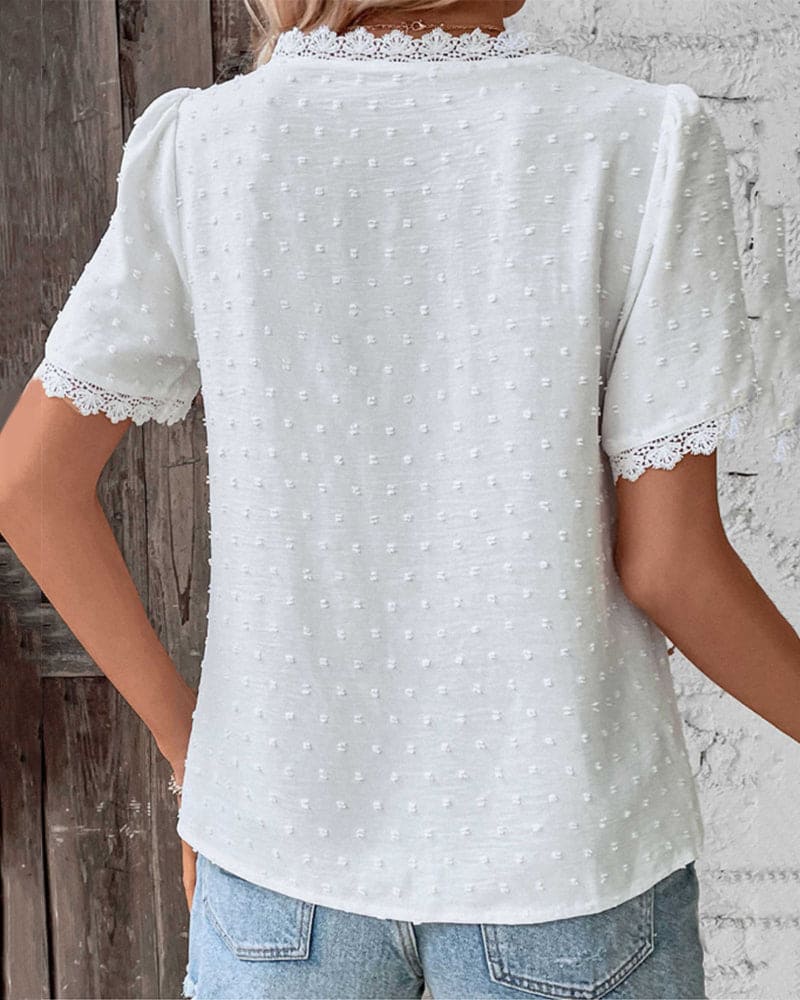 Elegante Bluse Damen V-Ausschnitt