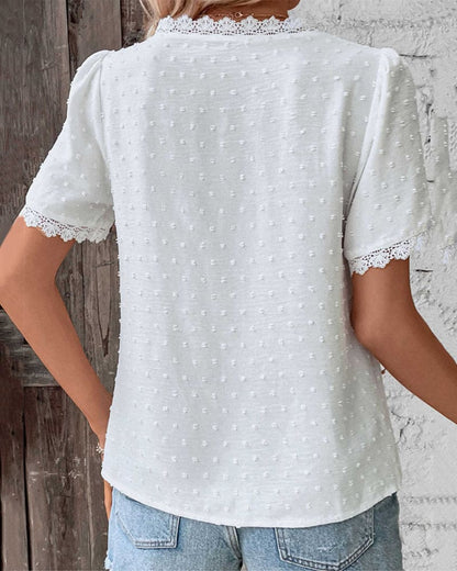 Elegante Bluse Damen V-Ausschnitt