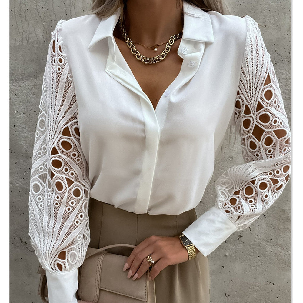 Elegante Bluse Damen V-Ausschnitt