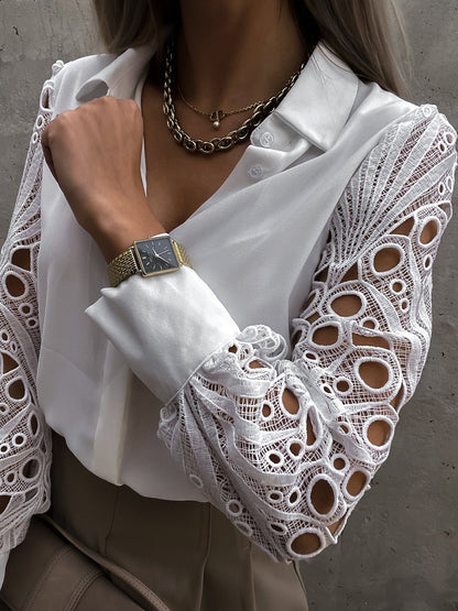 Elegante Bluse Damen V-Ausschnitt