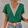 Elegante Bluse Damen V-Ausschnitt