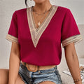 Elegante Bluse Damen V-Ausschnitt