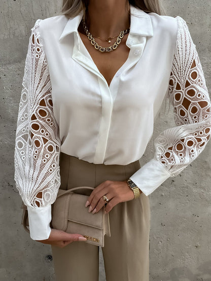 Elegante Bluse Damen V-Ausschnitt