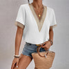 Elegante Bluse Damen V-Ausschnitt