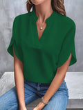 Elegante Damenbluse mit V-Ausschnitt – Modern & Vielseitig