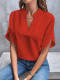 Elegante Damenbluse mit V-Ausschnitt – Modern & Vielseitig