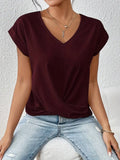 Elegante V-Ausschnitt Bluse Damen