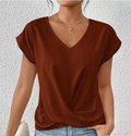 Elegante V-Ausschnitt Bluse Damen