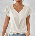 Elegante V-Ausschnitt Bluse Damen