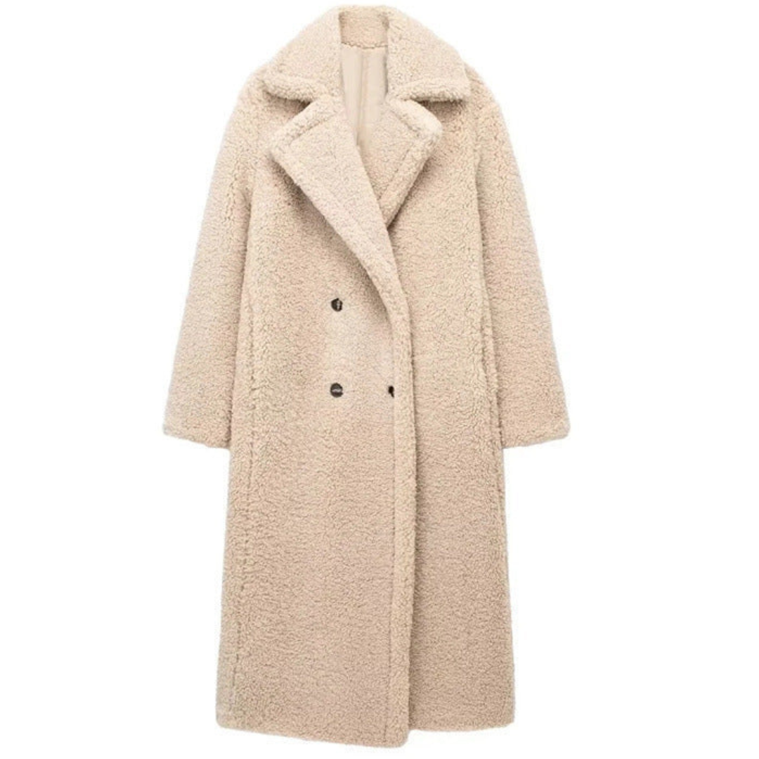 Eleganter Woll Mantel Damen Winter