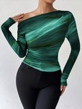 Elegantes Langarmshirt Damen Marmor