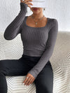 Elegantes Langarmshirt Damen Schwarz