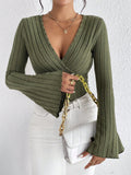 Elegantes V-Neck Oberteil Damen