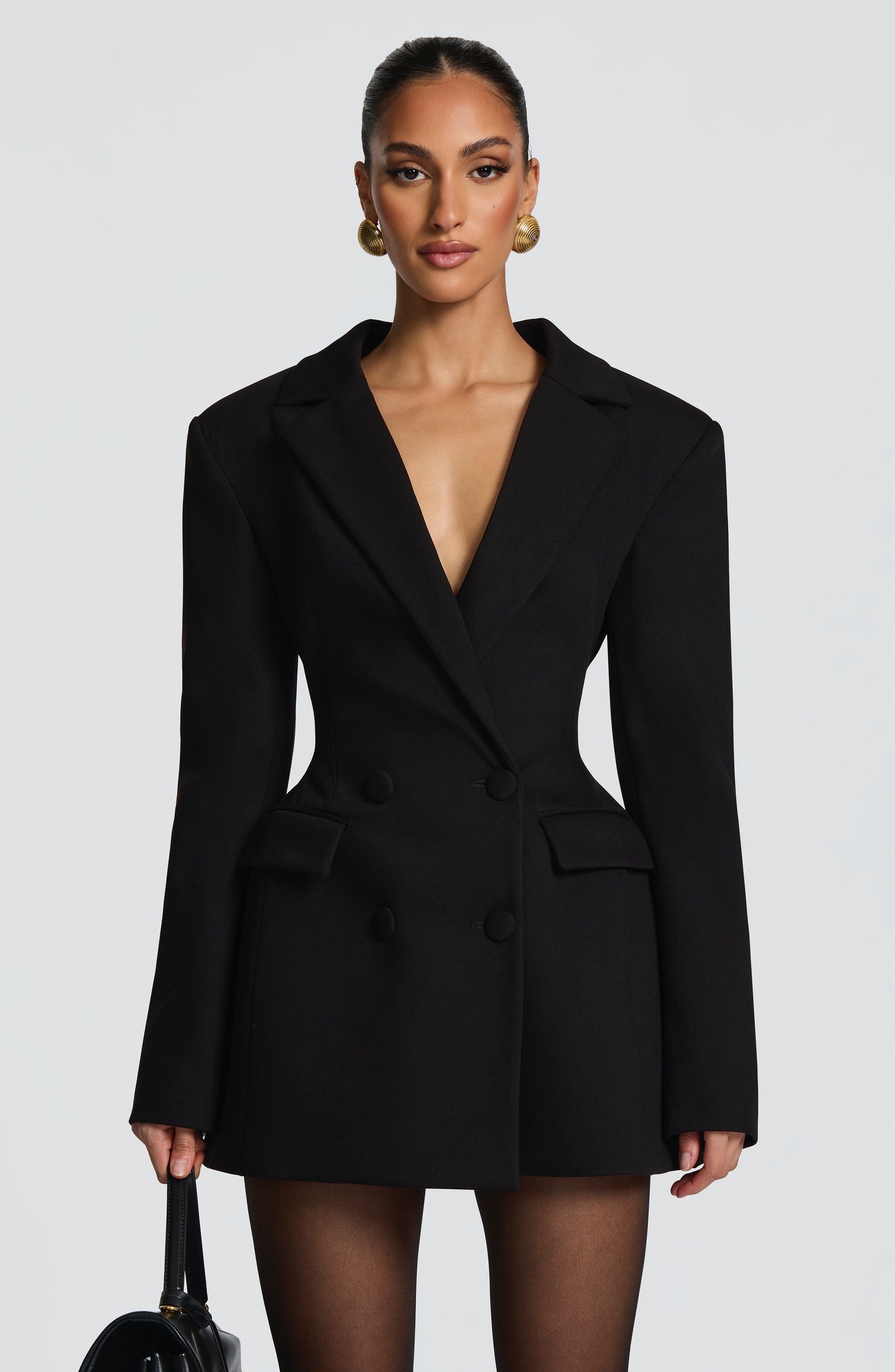 Abito donna manica lunga scollo a V blazer | Mini