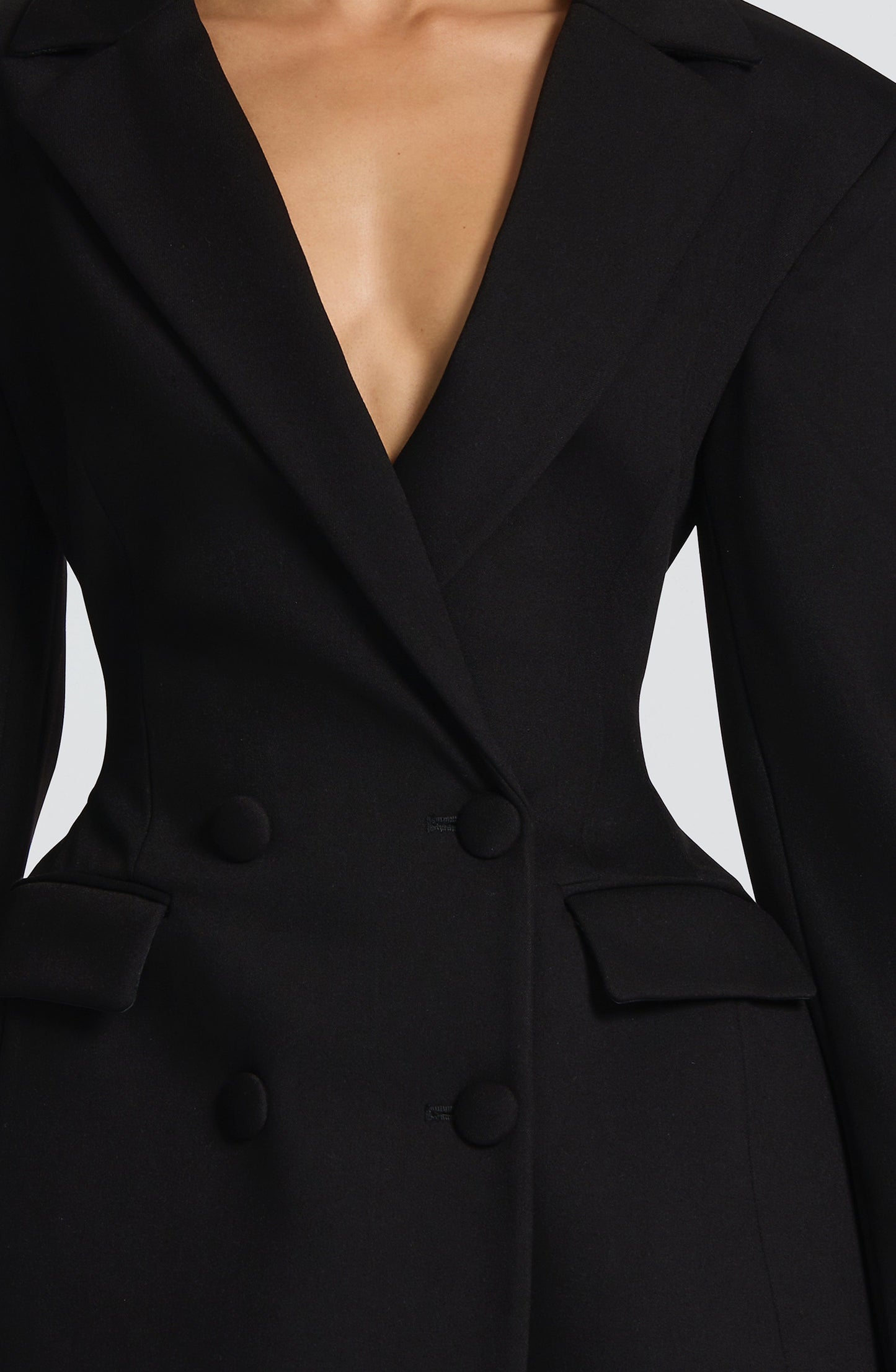 Abito donna manica lunga scollo a V blazer | Mini