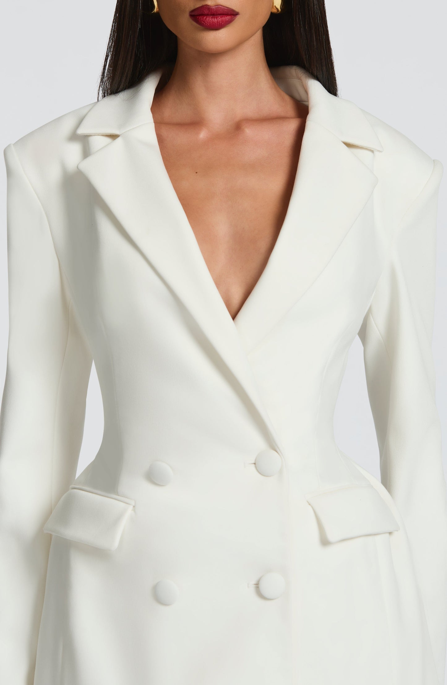 Abito donna manica lunga scollo a V blazer | Mini