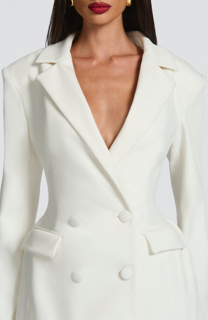 Abito donna manica lunga scollo a V blazer | Mini