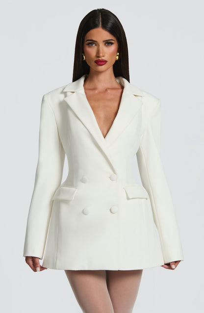 Abito donna manica lunga scollo a V blazer | Mini