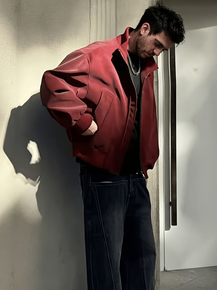 Herren Bomberjacke | Bequeme Passform mit Reissverschluss | Stehkragen Design | Streetwear Freizeitlook