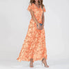 Robe longue à col en V pour femme pour les activités estivales - Design respirant et flatteur disponible en différentes couleurs, tailles S à XL