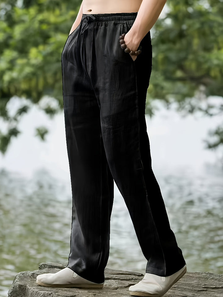 Herren Freizeithose | Relaxed Fit Hose | Gerades Bein und Kordelzug | Moderner Streetwear Stil