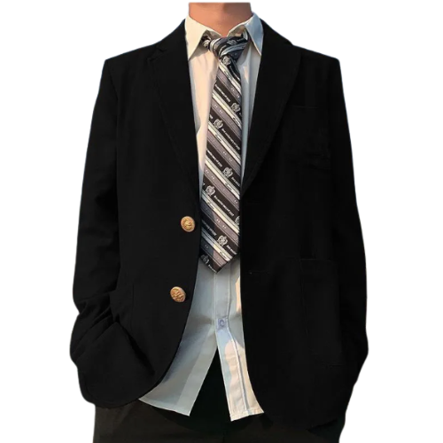 Men's blazer with classic fit, single-button front, and button closure | Notched collar