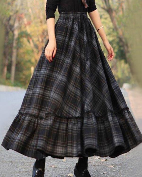 Robe midi femme à manches courtes et col rond | Jupe à volants