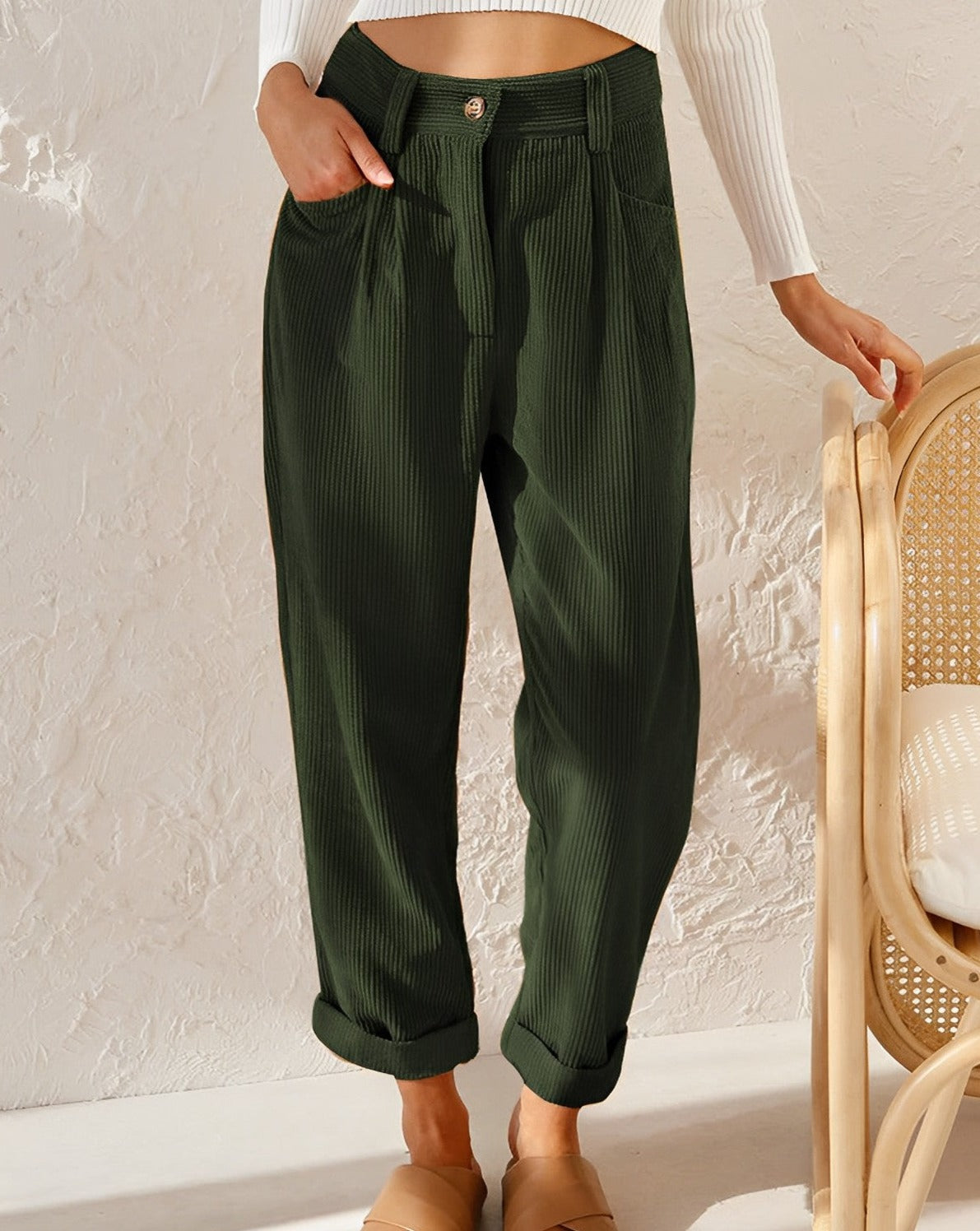 Frauen Breite Kordhose - Eleganz und Komfort im Alltag