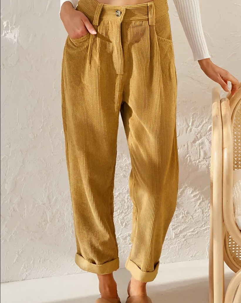 Frauen Breite Kordhose - Eleganz und Komfort im Alltag