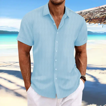 Herren gestreiftes Kurzarmhemd