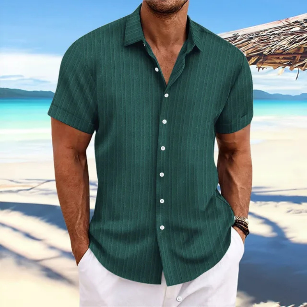Herren gestreiftes Kurzarmhemd