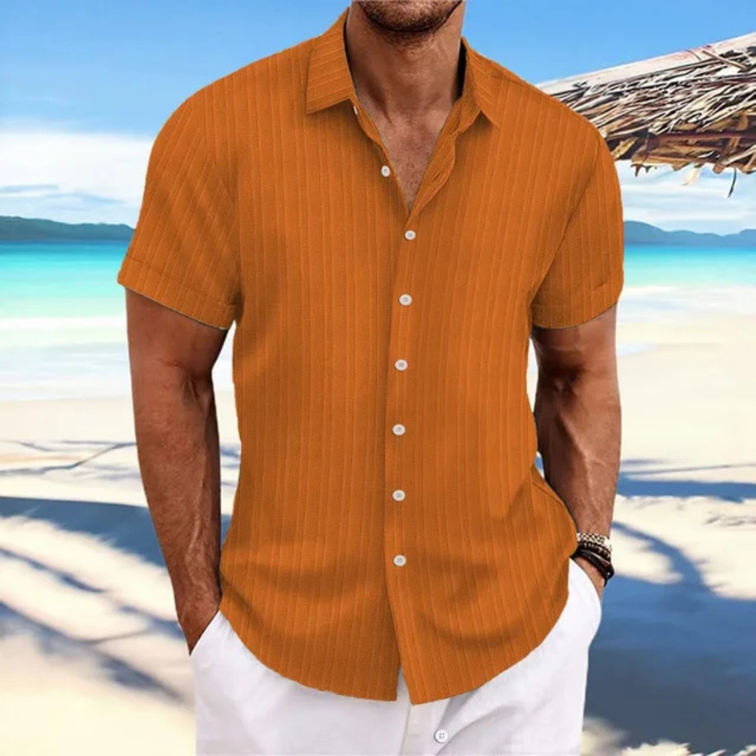 Herren gestreiftes Kurzarmhemd