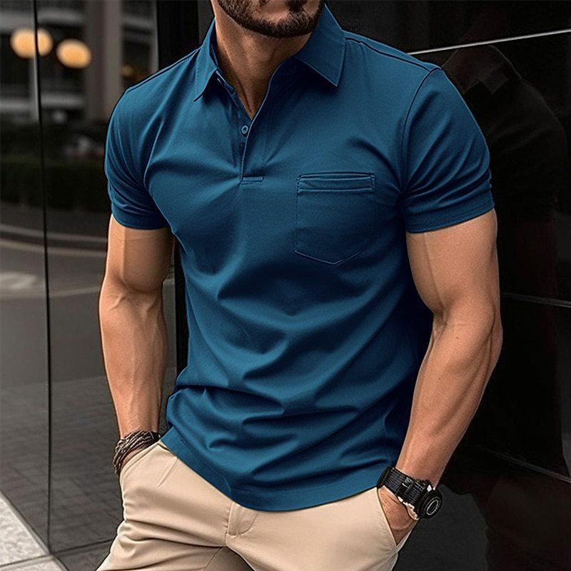 Herren Klassisches Kurzarm-Poloshirt – Schmal Geschnittenes Freizeitshirt4