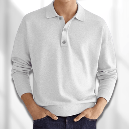 Herren Langarm Polo Pullover – Lässiger Leichter Strick4