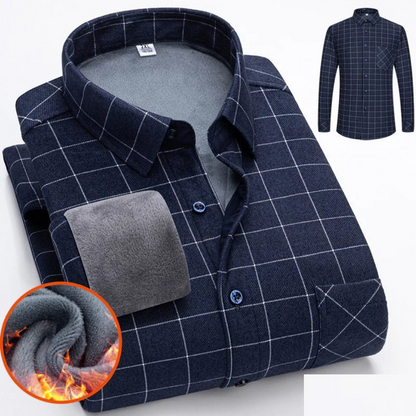Herren Warme Hemdjacke mit Knopfleiste