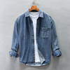 Herrenhemd mit Vintage-Waschung und Taschendetail