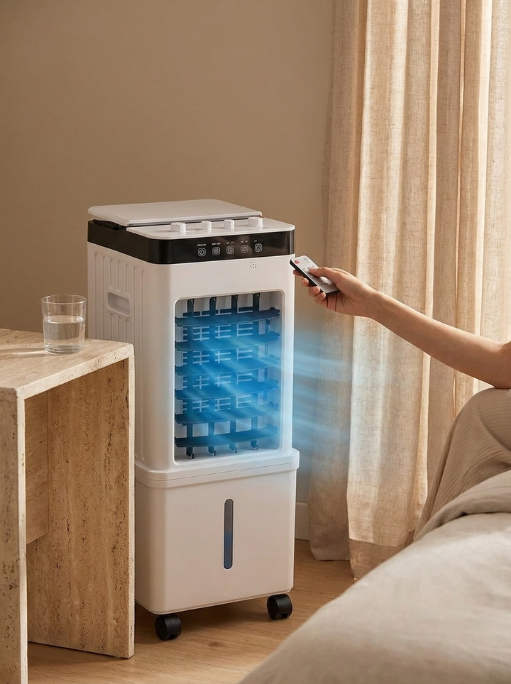 Leiser 3-in-1 Luftkühler mit Wassertank und Rollen