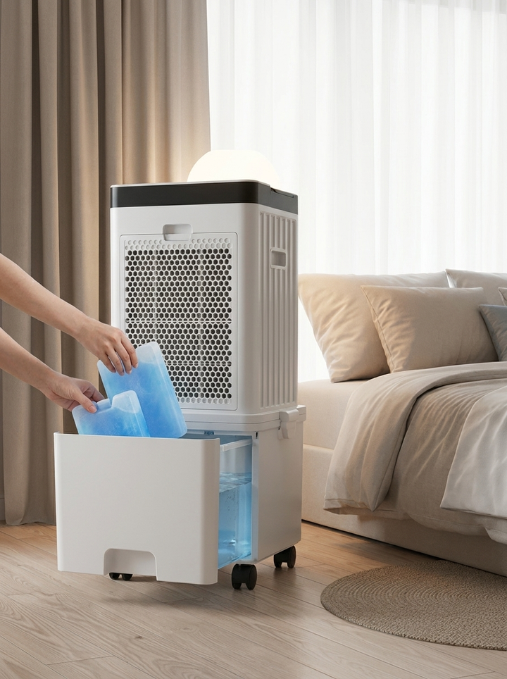 Leiser 3-in-1 Luftkühler mit Wassertank und Rollen