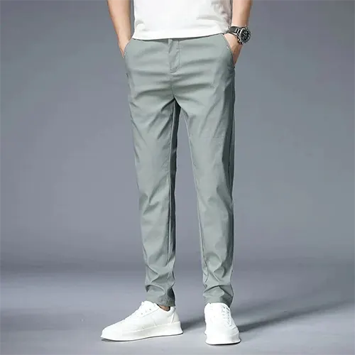 Hoch Taillierte Herrenhose Slim Fit